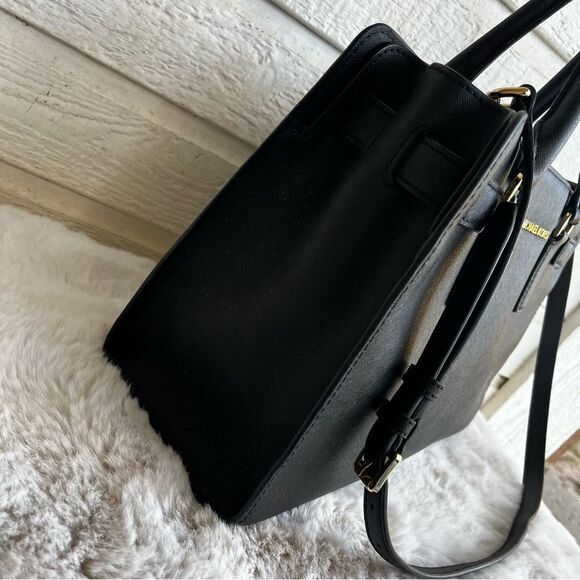 MICHAEL KORS Black Leather Hamilton Selma Raven Jet Set Tote Satchel - Picture 5 of 12